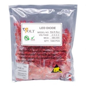 OVAL LED قرمز 5mm برند VOLT بسته 1000 تایی