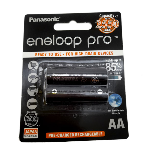 باتری قلمی قابل شارژ پاناسونیک مدل ENELOOP PRO بسته 2 عددی