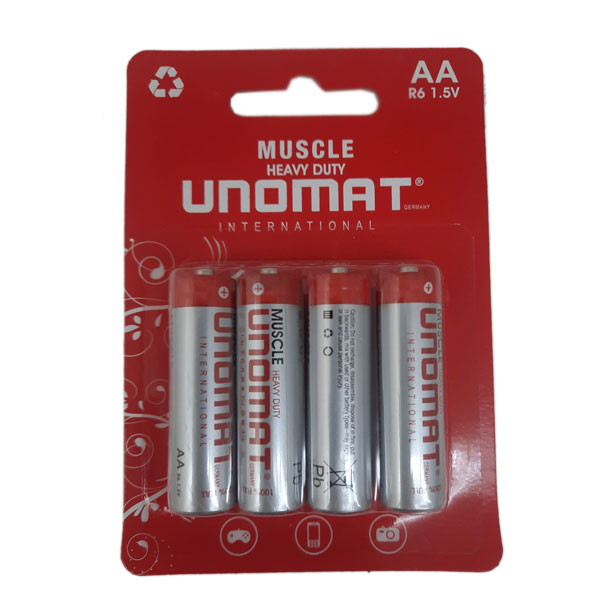 باتری قلمی یونومات مدل MUSCLE HEAVY DUTY بسته 4 عددی