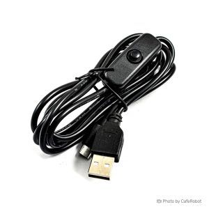 کابل پاور سوئیچ دار USB به میکرو USB مناسب برای رسپبری پای 3