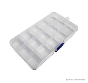 جعبه پلاستیکی 15 قسمتی برای نگه داری قطعات الکترونیکی سایز 170X95X20 mm