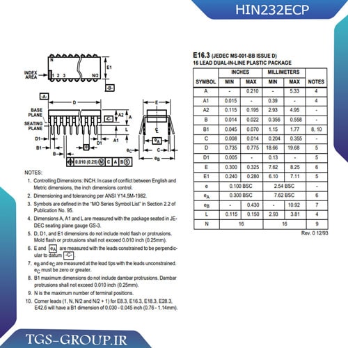 آی سی HIN232ECP