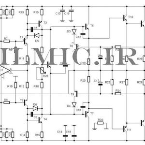 طرح آمپلی فایر 100 وات ترانزیستوری low noise