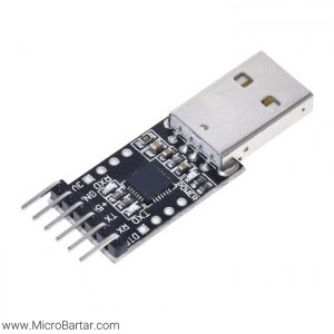 ماژول مبدل USB به سریال CP2102 مدل PCB مشکی 6 پین