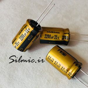 خازن های فای 2200 میکرو فاراد 35 ولت نیچیکون گرید استاندارد صوتی سری FW