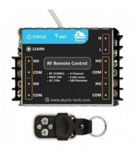ریموت کنترل رادیویی 4 کانال کد لرن تغذیه 220 ولت