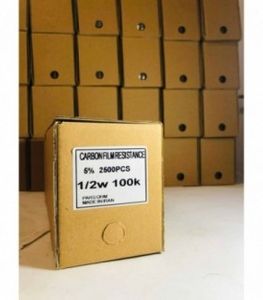 مقاومت 100K اهم ثابت 1/2 وات 5 درصد بسته 2500 عددی