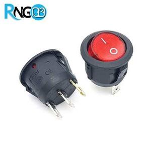 کلید راکر گرد دو حالته سه پین KCD1 چراغدار قرمز