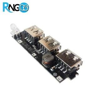 برد شارژ و دشارژ باتری لیتیومی 3A دارای نشانگر و کلید (برد پاور بانک)