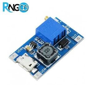 ماژول مبدل DC-DC افزاینده 2A دارای ورودی Micro USB ولتاژ خروجی متغیر