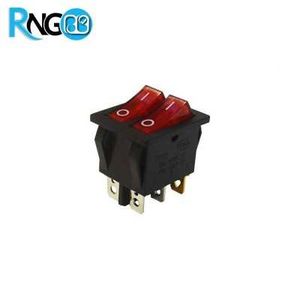 کلید راکر دوبل استاندارد چراغدار قرمز