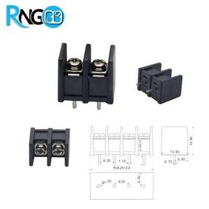 ترمینال مشکی KF35C-8.5mm پنلی بدون جای پیچ 2pin