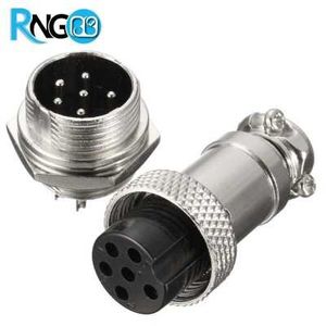 کانکتور فلزی نظامی 6PIN GX16 (نری+مادگی)