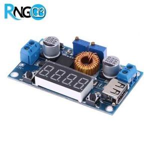 ماژول کاهنده ولتاژ XL4015 دارای CV و CC مجهز به USB، نمایشگر و سه LED وضعیت