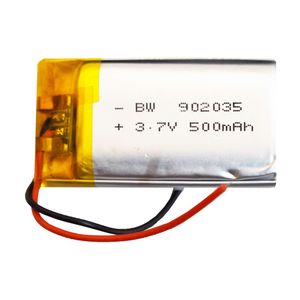 باتری لیتیوم پلیمر 3.7v ظرفیت 500mA ابعاد 902035