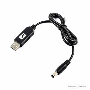 کابل بوستر USB ورودی 5 ولت DC خروجی 9 ولت DC جک 5.5mm