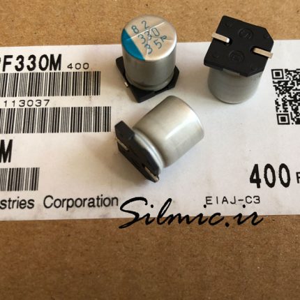 خازن پلیمر جامد 330 میکرو فاراد 35 ولت SANYO/SUNCON ژاپن دمای کار 125 درجه