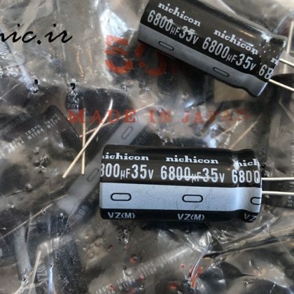 خازن الکترولیت 6800 میکرو فاراد 35 ولت nichicon ژاپن سری vz با ابعاد کوچک