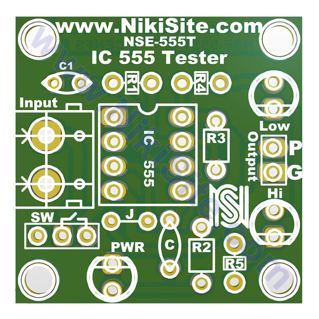مدار کنترل کننده سلامت IC 555 <br>Tester IC 555