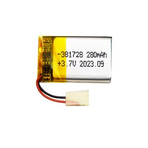 باتری لیتیوم پلیمر 3.7v ظرفیت 280mA ابعاد 381728