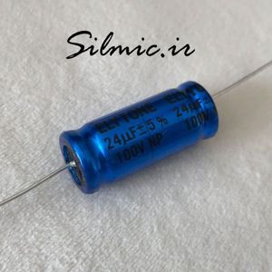 خازن کراس اور بی پلار 24 میکرو فاراد 100 ولت ELYTONE تایوان نوع اکسیال 5%