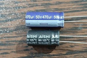 AiSHi 50V 470uF – خازن الکترولیت، 50 ولت، 470 میکروفاراد