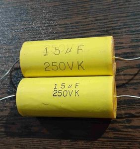 خازن اکسیال، 15 میکروفاراد، 250 ولت (15uF 250V)