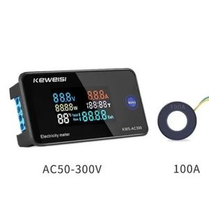 پاورمتر تک فاز 100A با نمایشگر رنگی مدل KWS-AC300 (دارای CT)
