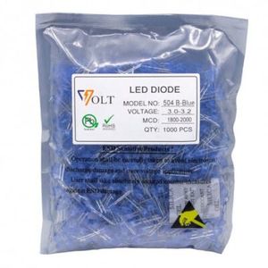 OVAL LED آبی 5mm برند VOLT بسته 1000 تایی