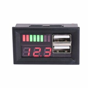 نمایشگر شارژ باتری خشک اسیدی 12 ولت رو پنلی با 2 پورت USB