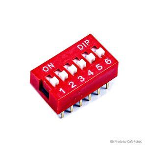 دیپ سوئیچ 2.54mm رنگ قرمز - 1 تا 10 کانال