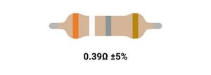 RESISTOR 1W 0.39R %5 – مقاومت 1 وات 0.39 اهم 5% کربنی