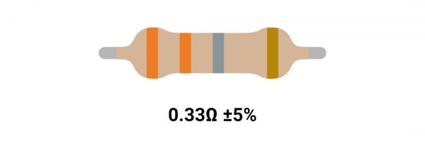 RESISTOR 1W 0.33R %5 – مقاومت 1 وات 0.33 اهم 5% کربنی