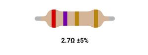 RESISTOR 1W 2.7R %5 – مقاومت 1 وات 2.7 اهم 5% کربنی