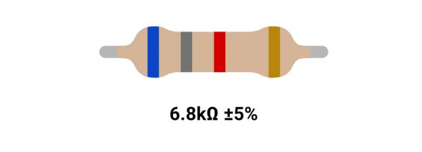 RESISTOR 1W 6.8K %5 – مقاومت 1 وات 6.8 کیلواهم 5% کربنی