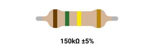 RESISTOR 2W 150K %5 – مقاومت 2 وات 150 کیلواهم 5% کربنی