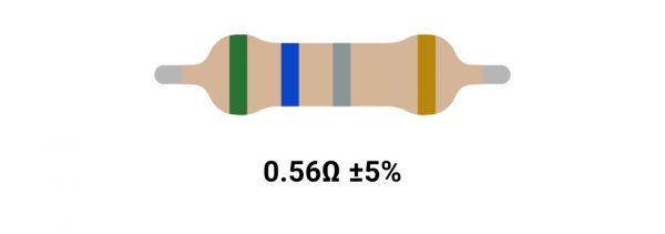 RESISTOR 1W 0.56R %5 – مقاومت 1 وات 0.56 اهم 5% کربنی