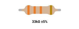 RESISTOR 2W 33K %5 – مقاومت 2 وات 33 کیلواهم 5% کربنی