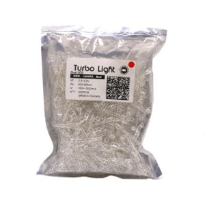 LED اوال 5mm قرمز شفاف مرغوب تایوانی مارک Turbo Light بسته 1000 تایی