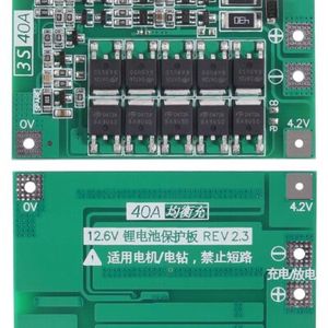 ماژول محافظ شارژ و دشارژ باتری لیتیومی 3 سل 40 آمپر