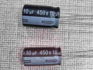 Cap 450V 10uF – خازن الکترولیت، 450 ولت، 10 میکروفاراد