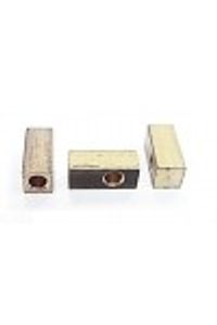 Spacer F-F- Cube Brass-12mm*5mm- hole 4mm