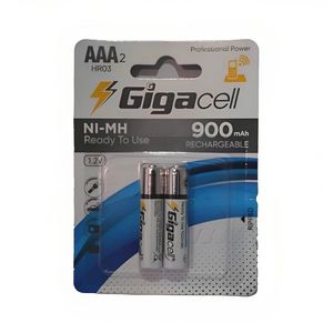 باتری نیمه قلمی شارژی 2 عددی گیگاسل 900mAh