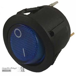 کلید راکر گرد چراغدار آبی