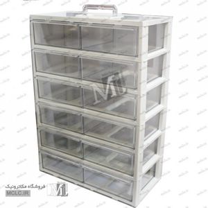 پالت 12 کشوی کریستالی - کشو بزرگ - سفید