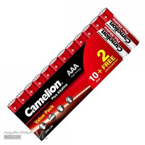 باتری پلاس آلکالاین نیم قلمی کملیون - 12 عددی