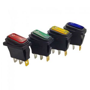 کلید راکر باریک چراغدار ضد آب سبز