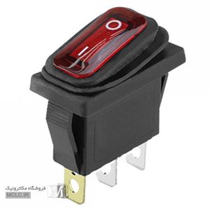 کلید راکر باریک چراغدار ضد آب قرمز