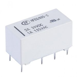 رله مخابراتی HFD2/005-S بوبین 5 ولت خروجی 2A 30VDC و 1A 125VAC
