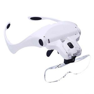 ذره بین عینکی 9892B2 چراغدار 5 لنز 1.0X , 1.5X , 2.0X ,2.5X ,3.5X